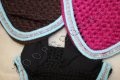 Náhled obrázku Čabraka háčkovaná bavlna lem tyrkys dvojřada kamínků